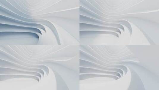 白色曲面线条空间3D渲染高清在线视频素材下载