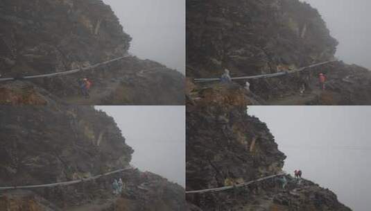 虎跳峡香格里拉高山雪山徒步旅行高清在线视频素材下载