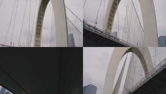 【4K50P】广州城市风光猎德大桥仰拍高清在线视频素材下载