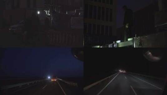 卡车司机夜晚出车高清在线视频素材下载
