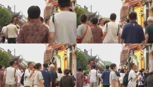 杭州清河坊街游客高清在线视频素材下载