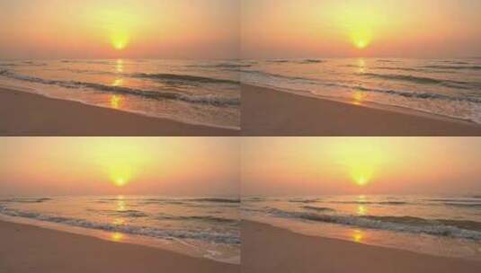 海滩和美丽的日落高清在线视频素材下载