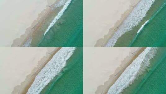 海浪撞击在白色沙滩上高清在线视频素材下载