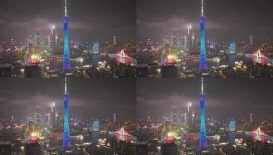 广东塔夜景灯光秀高清在线视频素材下载