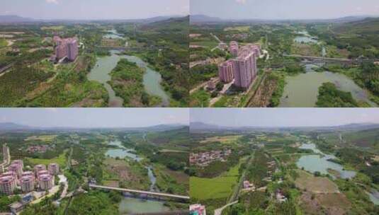 海南三亚乡村河流绿水青山航拍4k全景高清在线视频素材下载