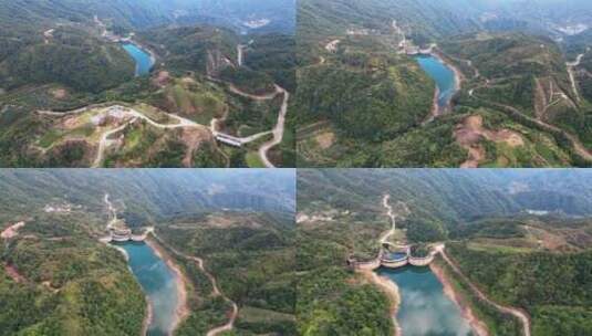 广东省揭阳市黄满寨瀑布的山顶湖泊高清在线视频素材下载