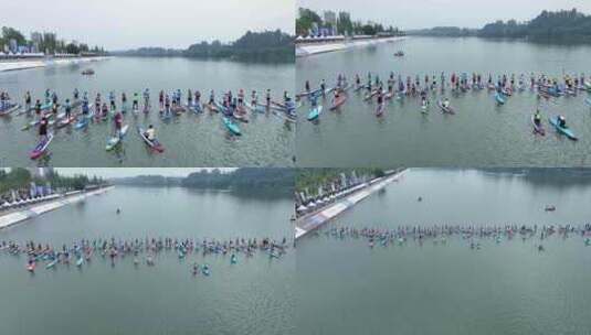 青神岷江段国际桨板赛 (16)高清在线视频素材下载