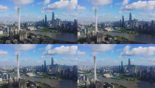 广州塔蓝天-2高清在线视频素材下载