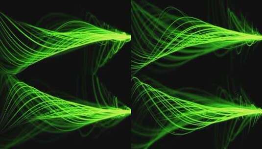 8K绿色粒子线条 绿色粒子光带 光影线条高清在线视频素材下载