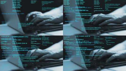 网络黑客编写程序代码高清在线视频素材下载