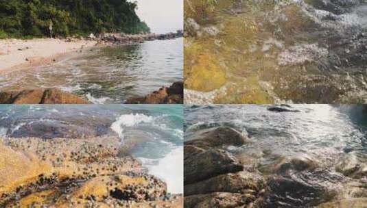 海边礁石海浪高清在线视频素材下载