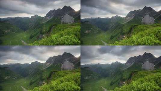 巴伐利亚阿尔卑斯山山谷的日出德国高清在线视频素材下载