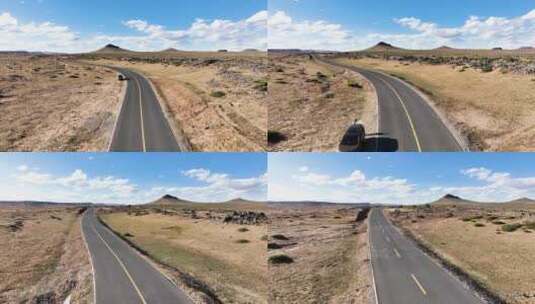 4K拍摄草原公路高清在线视频素材下载