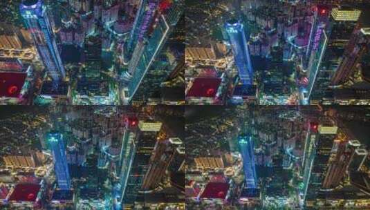 南宁东盟商务区夜景航拍延时视频高清在线视频素材下载