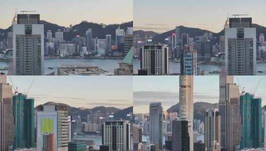 香港尖沙咀中港城航拍高清在线视频素材下载
