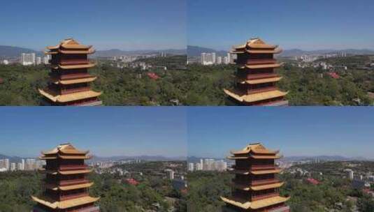 厦门市同安区梵天禅寺千年古刹佛门魁星阁高清在线视频素材下载