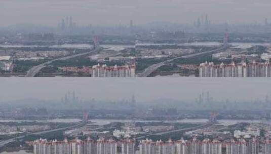 广州番禺区航拍珠江新城高清在线视频素材下载
