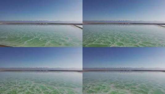 航拍青海茫崖市翡翠湖盐湖天空之镜高清在线视频素材下载
