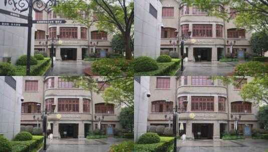 4K上海老洋房建筑门口花园空景100P高清在线视频素材下载