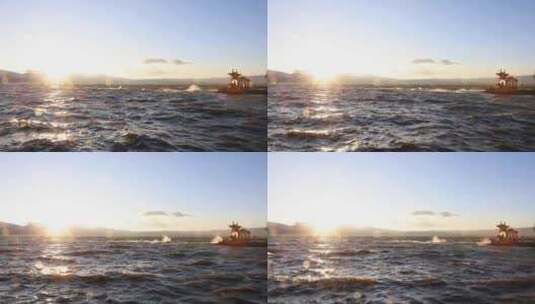 大理龙龛村龙龛码头洱海风光日出美景高清在线视频素材下载