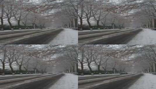 雪天城市的道路高清在线视频素材下载