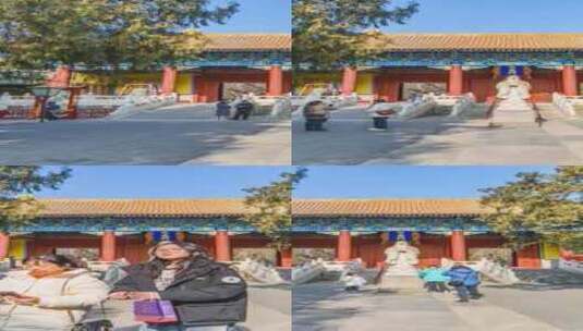 北京孔庙和国子监博物馆大成门延时高清在线视频素材下载