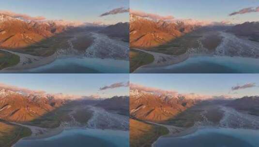 航拍新西兰库克山日出一镜到底高清在线视频素材下载