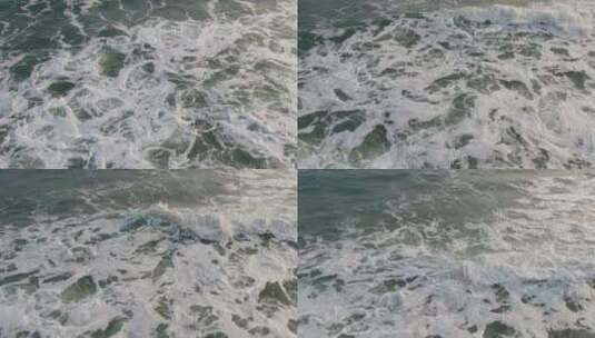 航拍海上的波浪高清在线视频素材下载