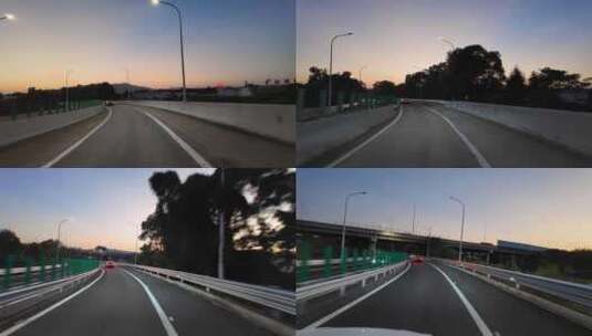 开车行驶在高速路上第一视角空镜头高清在线视频素材下载