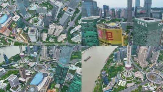 上海市外滩陆家嘴东方明珠塔高楼大厦建筑群高清在线视频素材下载