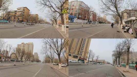 延时摄影春天街头骑行看城市道路交通高清在线视频素材下载