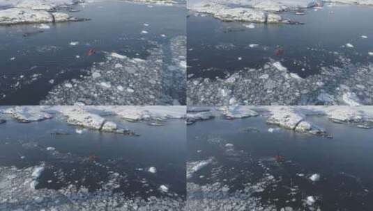 生肖船帆Brash冰水追踪平底锅射击高清在线视频素材下载