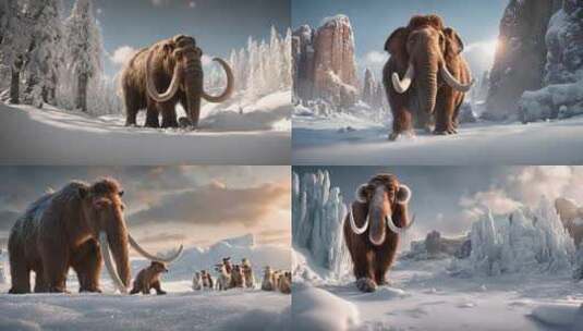 冰河世纪 猛犸象高清在线视频素材下载