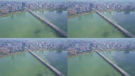 中国株洲大桥航拍高清在线视频素材下载