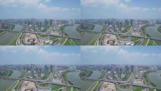 中国长沙市开福区城市航拍风光高清在线视频素材下载