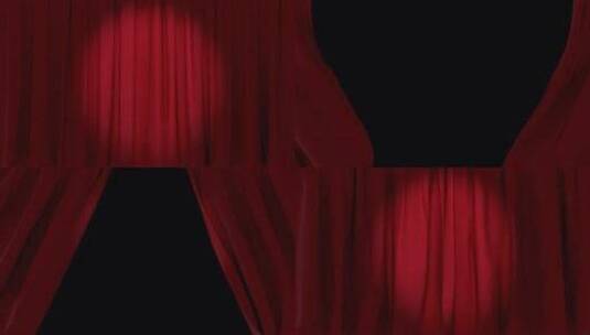 透明背景布艺舞台真丝红4k上的窗帘开合过高清在线视频素材下载