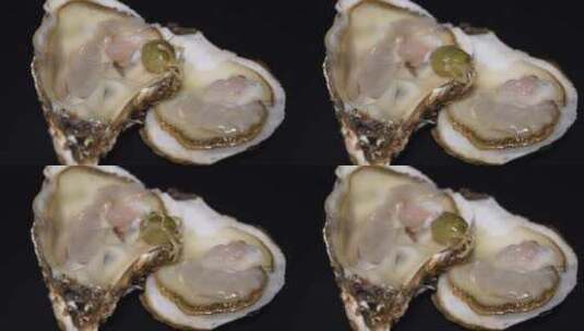 豆蟹小螃蟹生蚝里的寄生虫海洋生物高清在线视频素材下载