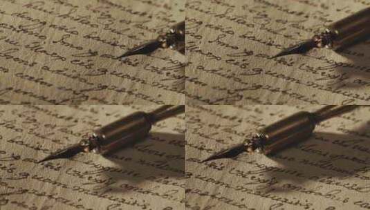信，羽毛笔，古代，古代高清在线视频素材下载
