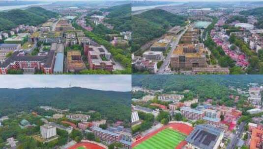 湖南大学学校校园风景航拍长沙岳麓区城市地高清在线视频素材下载