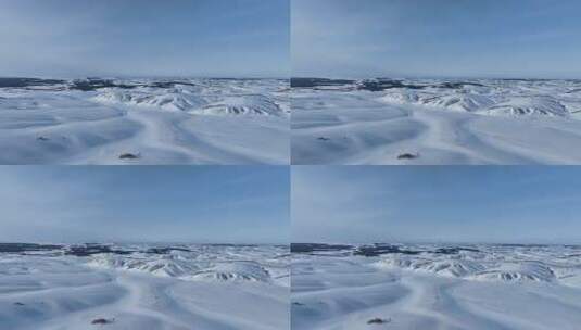 航拍寒冬辽阔的茫茫大雪原高清在线视频素材下载