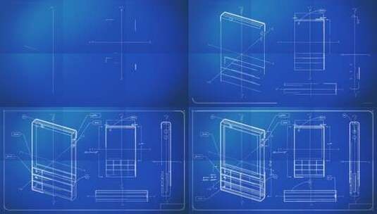 经典智能手机技术图纸蓝图高清在线视频素材下载
