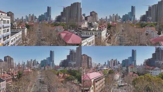 静安区愚园路航拍高清在线视频素材下载