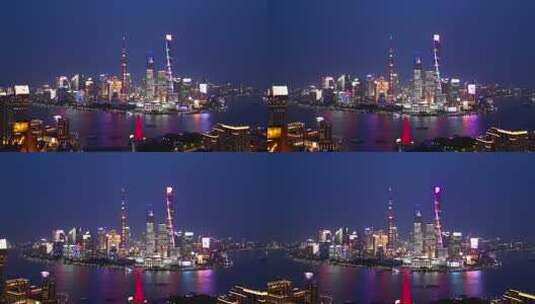 上海浦东外滩夜景航拍【4K】高清在线视频素材下载