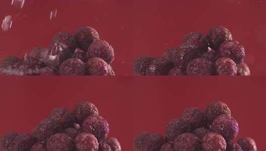 4k新鲜杨梅水泼展示TVC镜头高清在线视频素材下载