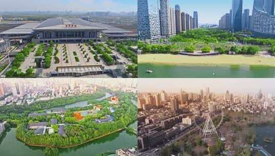合肥市城市地标航拍高清在线视频素材下载