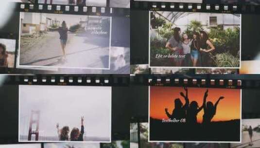 唯美光晕胶片展示相册旅行回忆纪念AE模板高清AE视频素材下载