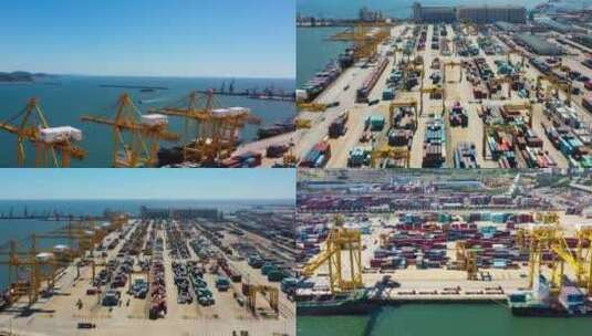 4K港口航拍 集装箱码头高清在线视频素材下载