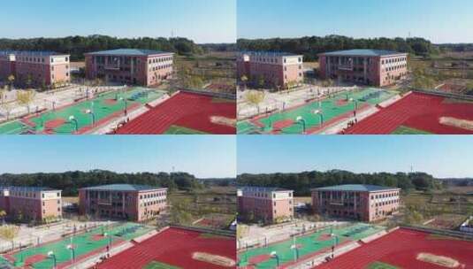 竹江中心小学风雨球场高清在线视频素材下载