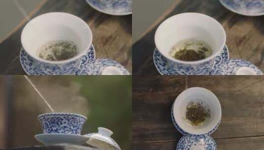 茶道茶文化盖碗茶泡茶煮茶高清在线视频素材下载