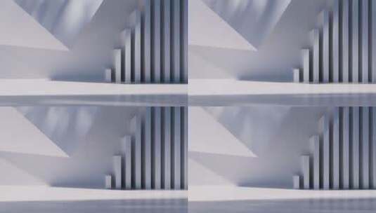 创意几何体建筑空间3D渲染高清在线视频素材下载